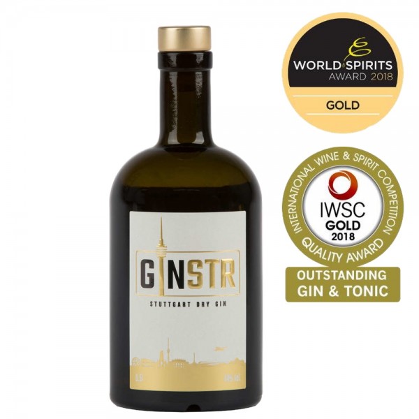 GINSTR Stuttgart Dry Gin | weltbester Gin 2018 | Outstanding | Gold | Intra Wine and Spirits